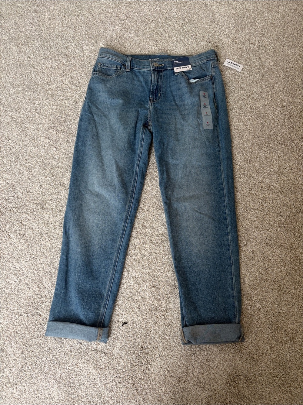 Old Navy Women's Boyfriend Jeans in Faded Blue Wash